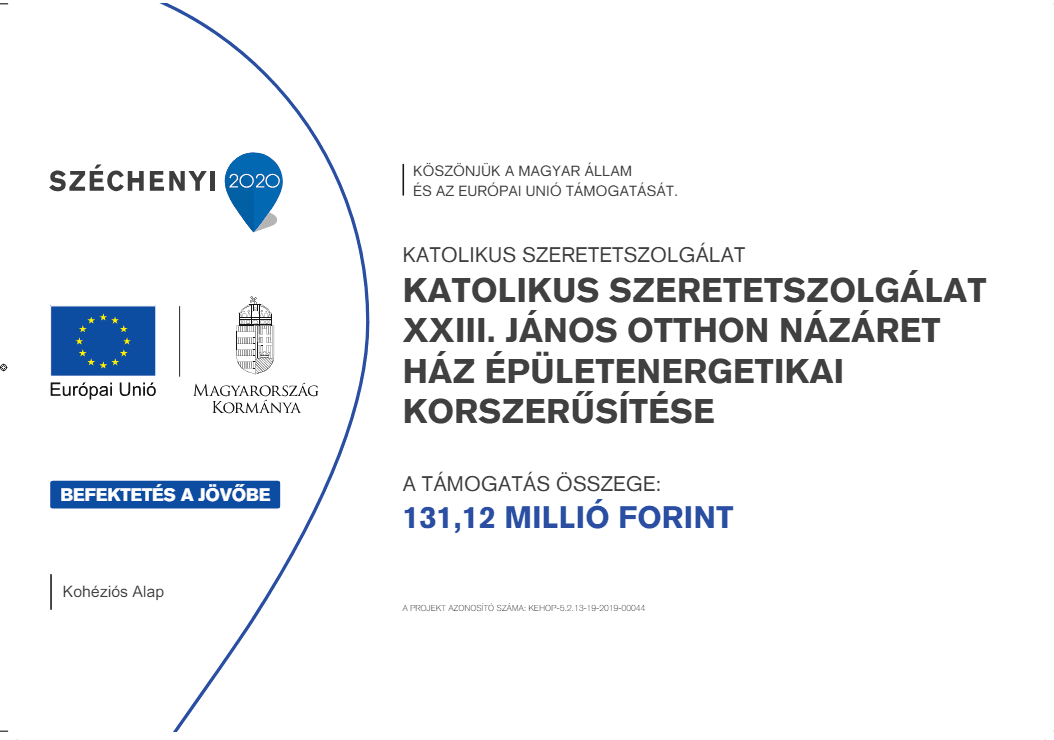 Katolikus Szeretetszolgálat XXIII. János Otthon Názáret Ház épületenergetikai korszerűsítése